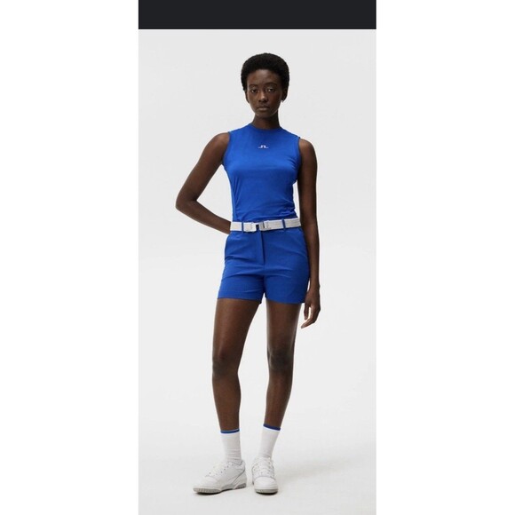 J. LINDEBERG Hanna Top Women Medium Surf Web Blue Sleeveless Tank Golf Active - Picture 1 of 10